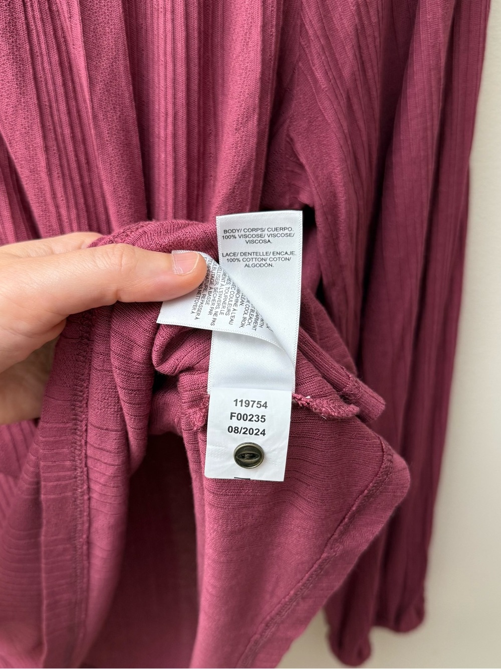 Lucky Brand Violet Quartz Lace Yoke Henley Peasant Top - Picture 7 of 9